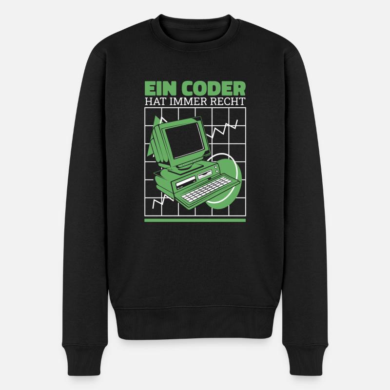 Entwickler Coder Programmierer Cool - Männer Premium Bio Pullover - Schwarz