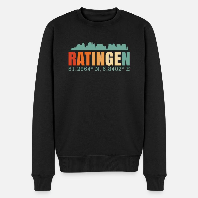 Ratingen - Männer Premium Bio Pullover - Schwarz