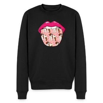 La langue de saint Bernard - Pull Premium bio Homme - noir - Devant - Nico (187cm)