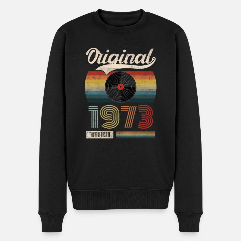 Jahrgang 1973 Vintage 50. Geburtstag Retro - Männer Premium Bio Pullover - Schwarz