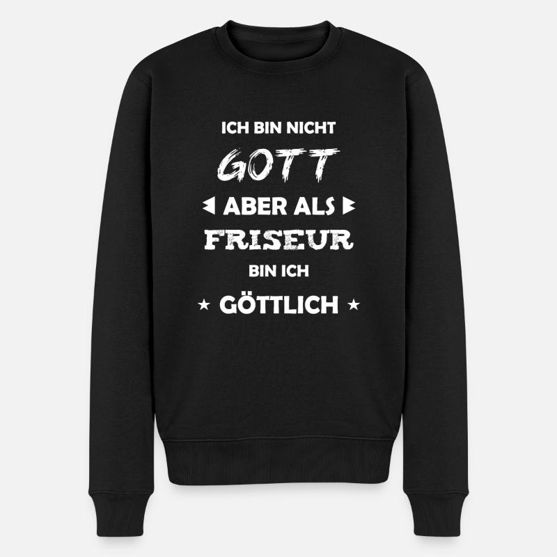 Friseur Geschenk Spruch - Männer Premium Bio Pullover - Schwarz