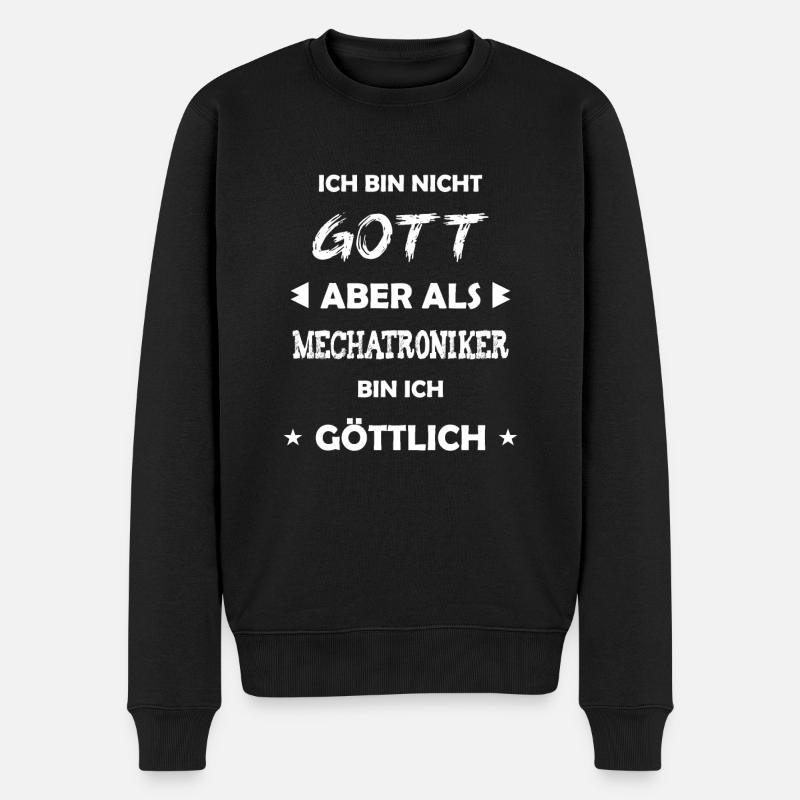 Mechatroniker Geschenk Spruch - Männer Premium Bio Pullover - Schwarz