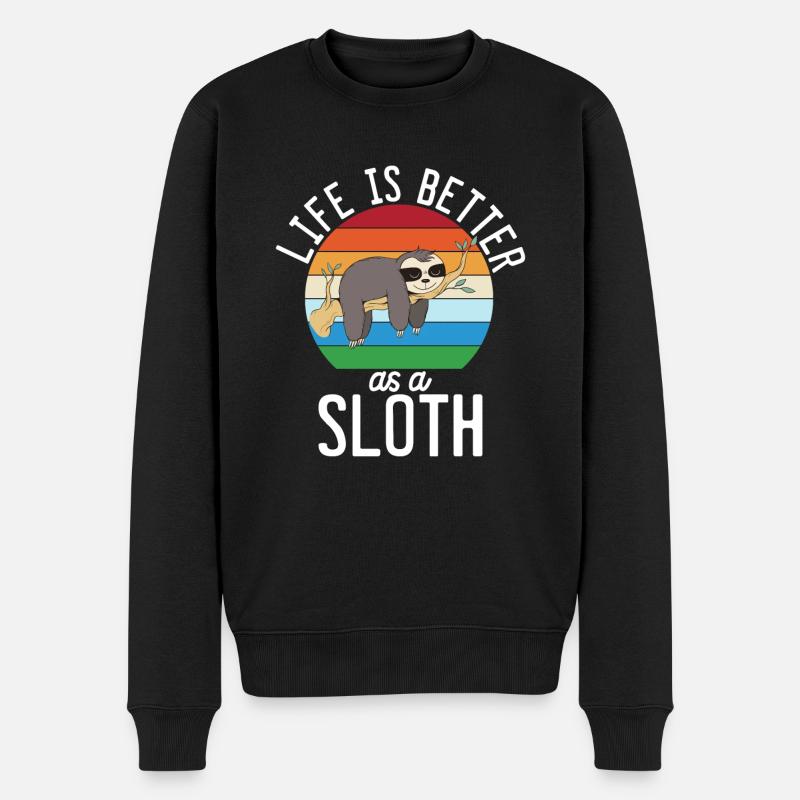 Sloth Lover Sloth Gift - Men's Premium Organic Jumper - black