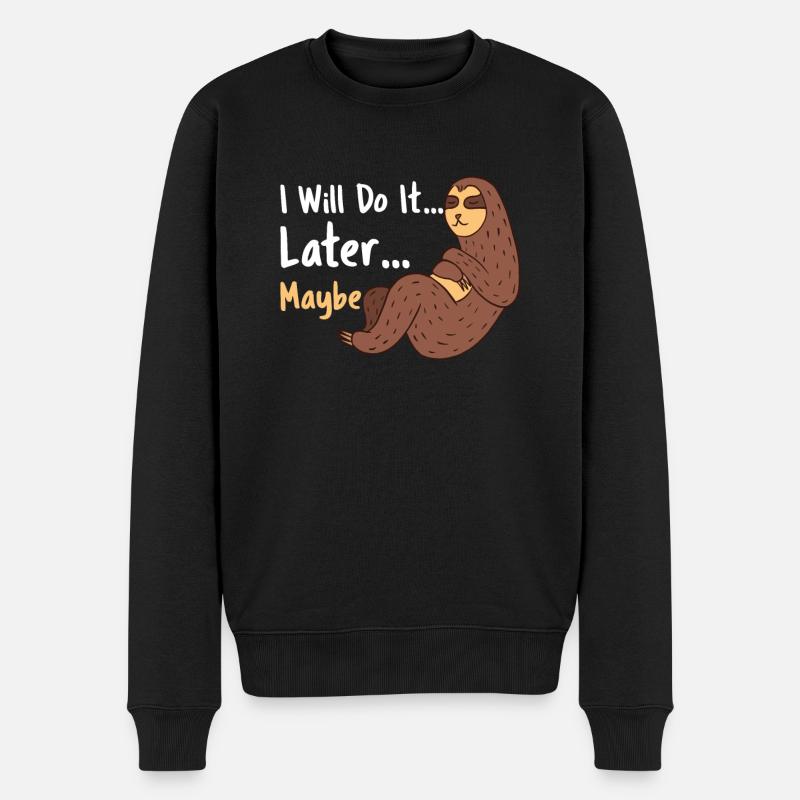 Sloth Lover Sloth Cadeau - Pull Premium bio Homme - noir