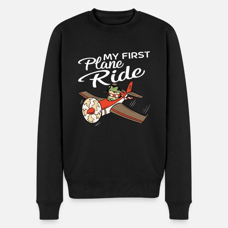 My First Plane Ride 56 - Männer Premium Bio Pullover - Schwarz