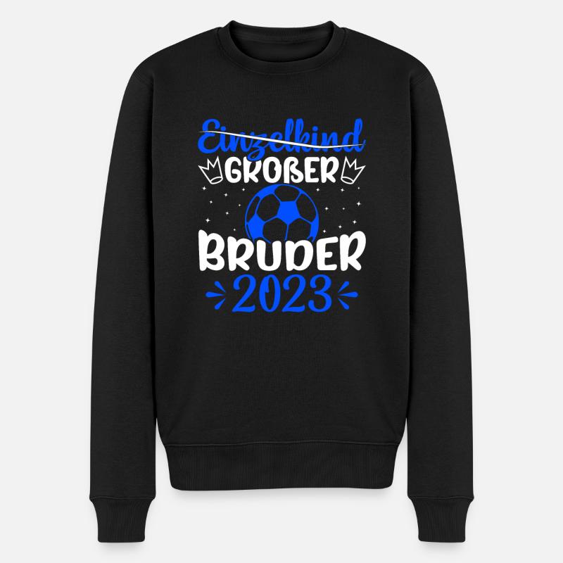 Jungen Ich werde Großer Bruder 2023 Geburt Spruch - Männer Premium Bio Pullover - Schwarz