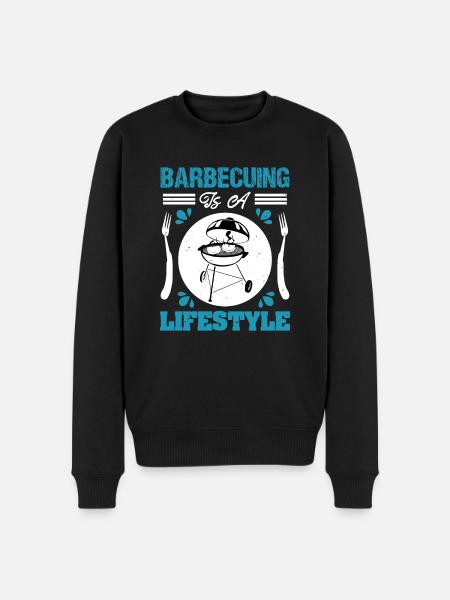 BARBECUING IS A LIFESTYLE - Men's Premium Organic Jumper - black