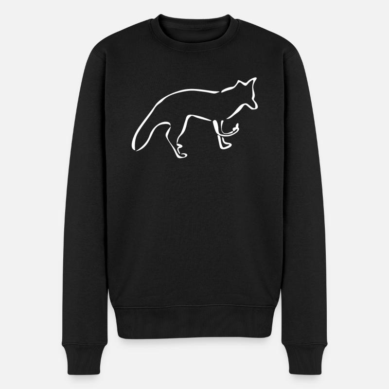 Fuchs Mittelfinger Rotfuchs - Männer Premium Bio Pullover - Schwarz