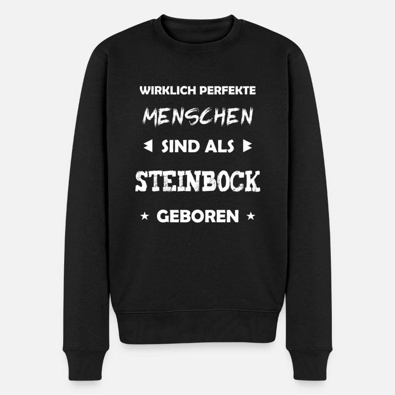 Steinbock Sternzeichen Geschenk - Männer Premium Bio Pullover - Schwarz
