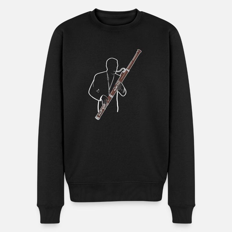 Bassoon Player Simple Drawing with a Colorful - Männer Premium Bio Pullover - Schwarz