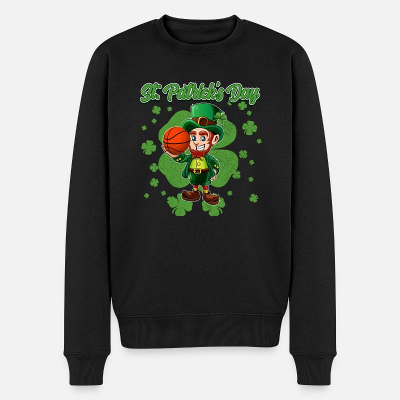 Leprechaun Basketball St Patricks Day - Pull Premium bio Homme - noir