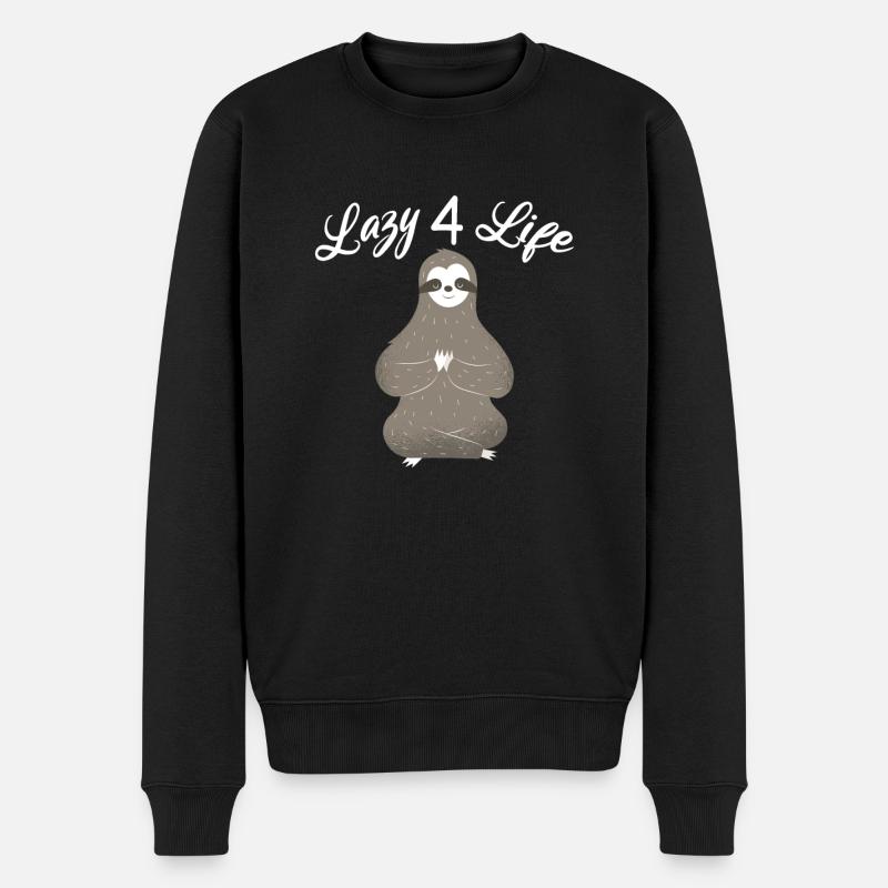Faultier Liebhaber Faultier Geschenk - Männer Premium Bio Pullover - Schwarz