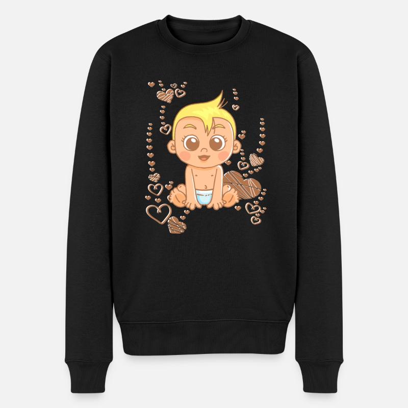 süßes Baby unter dem Regenbogen - Männer Premium Bio Pullover - Schwarz
