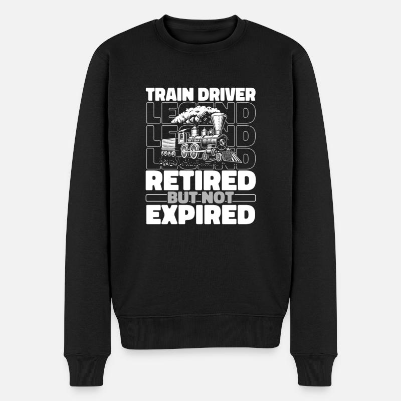 Lokführer Zugführer Rentner - Männer Premium Bio Pullover - Schwarz