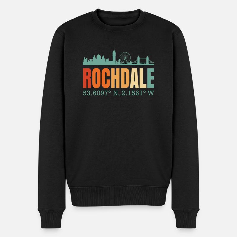Rochdale - Männer Premium Bio Pullover - Schwarz
