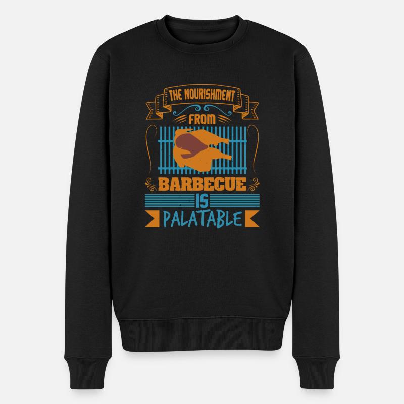 LA NOURRITURE DU BARBECUE EST AGRÉABLE AU GOÛT - Pull Premium bio Homme - noir