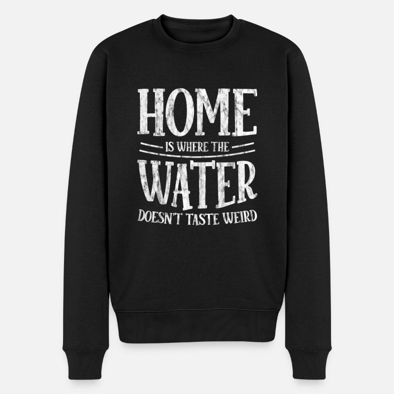 La maison est l’endroit où l’eau n’a pas un goût bizarre 3 - Pull Premium bio Homme - noir