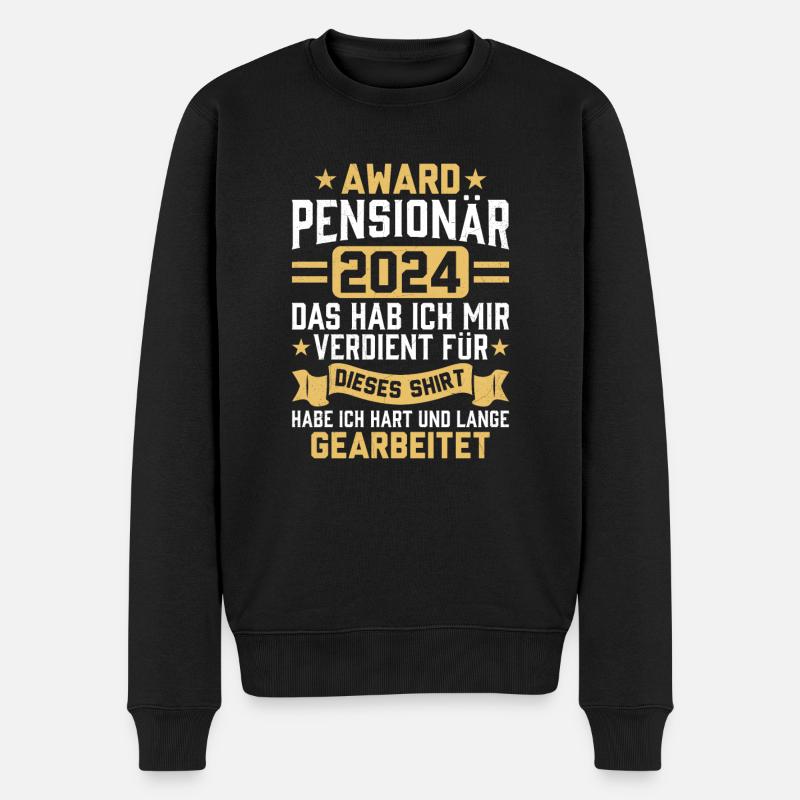 Rentner 2024 Pensionär Ruhestand Spruch - Männer Premium Bio Pullover - Schwarz