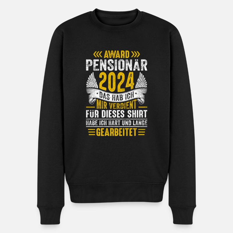 Rentner 2024 Pensionär Ruhestand Spruch - Männer Premium Bio Pullover - Schwarz
