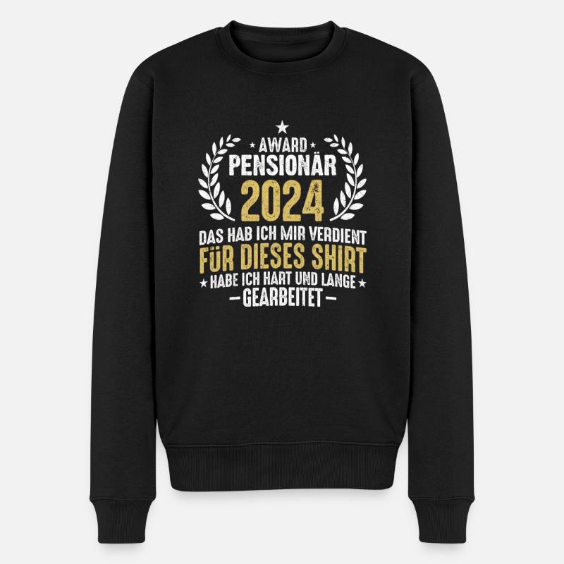 Rentner 2024 Pensionär Ruhestand Spruch - Männer Premium Bio Pullover - Schwarz