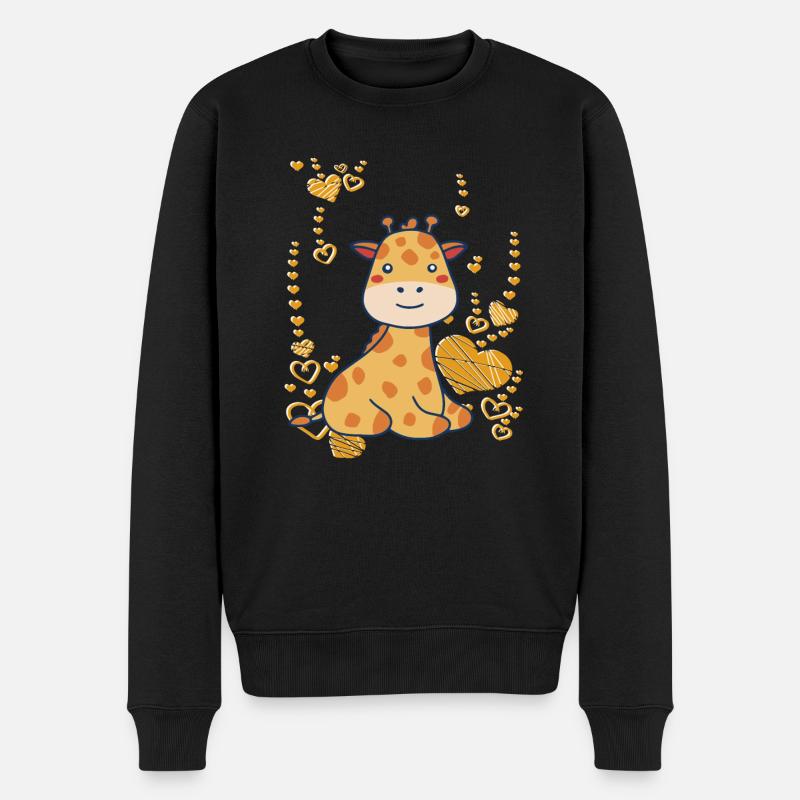süße Baby Giraffe - Männer Premium Bio Pullover - Schwarz