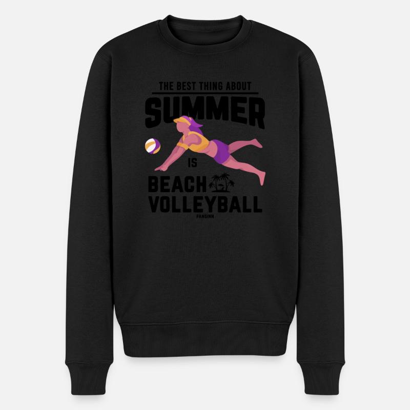 Beachvolleyball - Männer Premium Bio Pullover - Schwarz