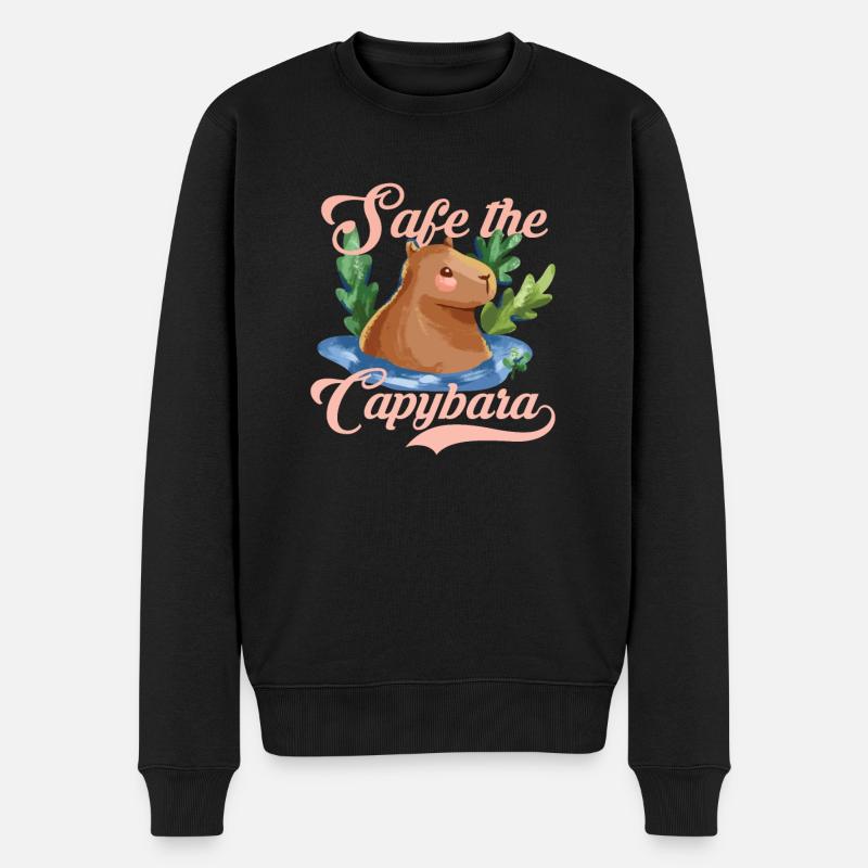 Safe the Capybara Wasserschwein Capy Geschenk - Männer Premium Bio Pullover - Schwarz