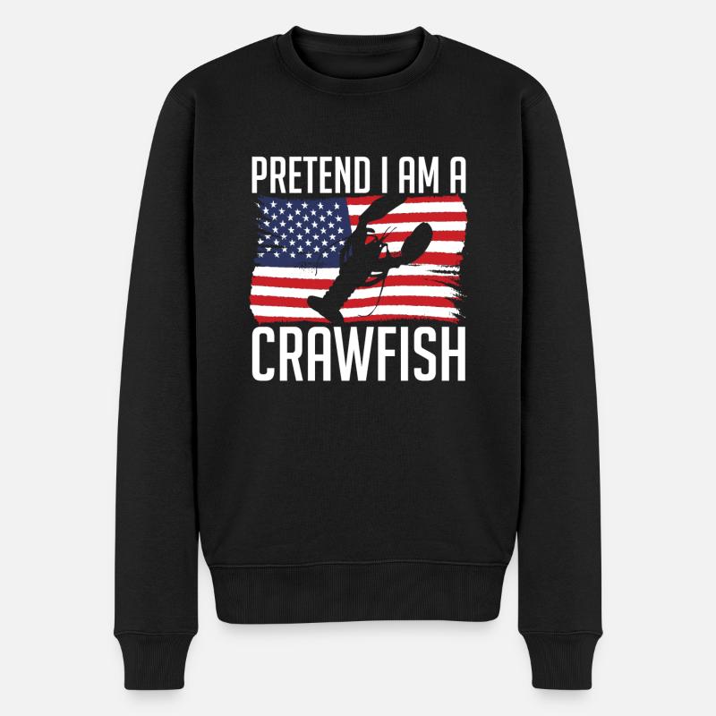 Pretend I Am A Crawfish - Männer Premium Bio Pullover - Schwarz