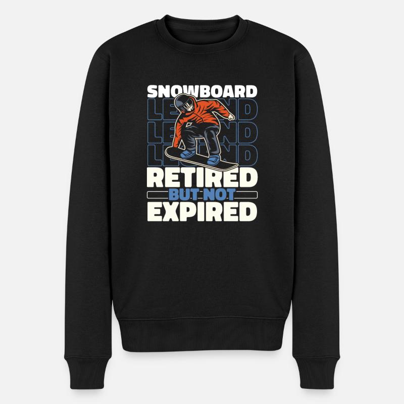 Snowboard Snowboarder Retraité - Pull Premium bio Homme - noir