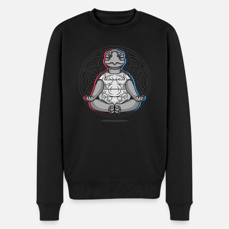Yoga Schildkröte Schildkröten Yoga - Männer Premium Bio Pullover - Schwarz