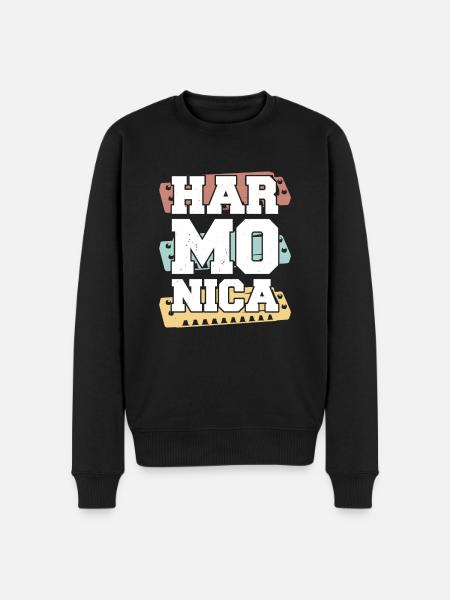 Mouth organ French harp harmonica player - Men's Premium Organic Jumper - black