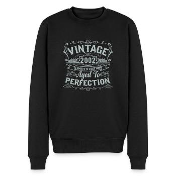 Limited Edition 2002 Vintage. Aged to Perfection - Men's Premium Organic Jumper - black - Front - Nico (187cm)