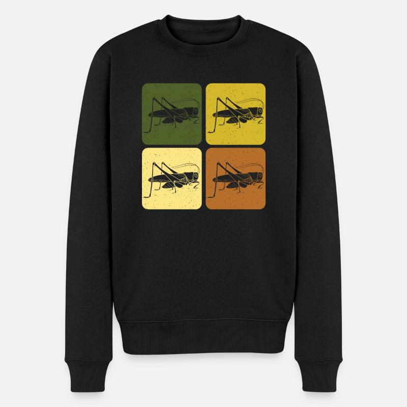 Grashüpfer - Männer Premium Bio Pullover - Schwarz