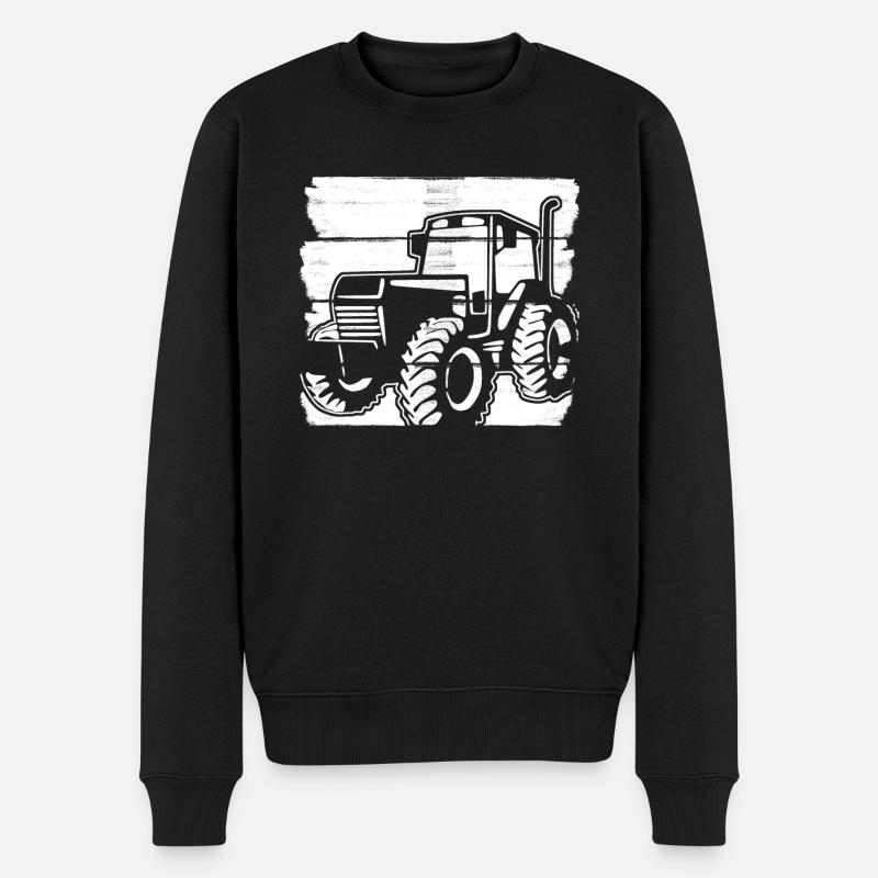 Trecker Traktor Treckerfahrer Bauer - Männer Premium Bio Pullover - Schwarz