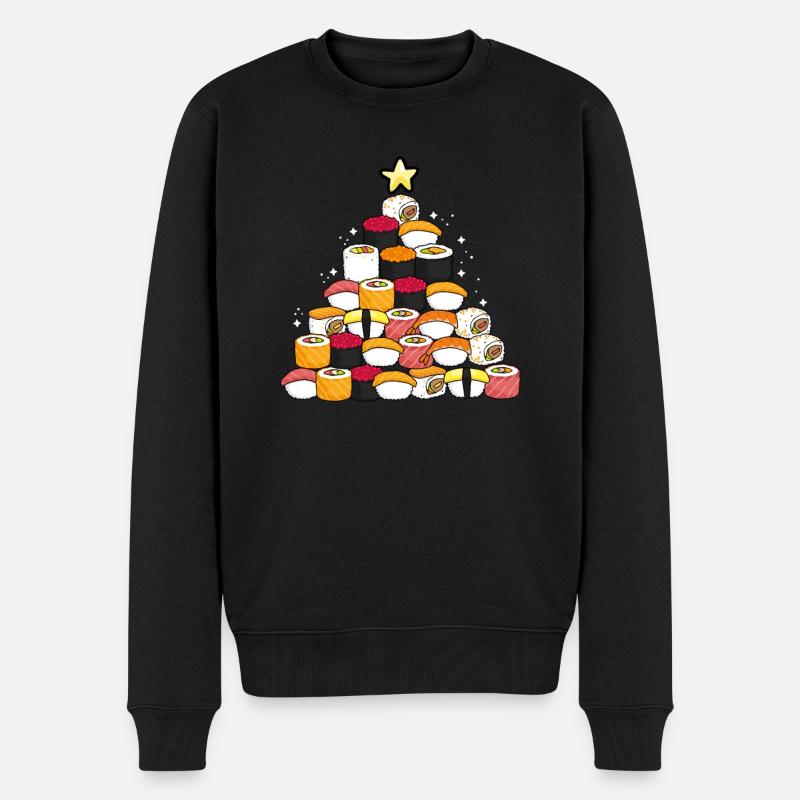 Sapin de Noël style sushis - Pull Premium bio Homme - noir