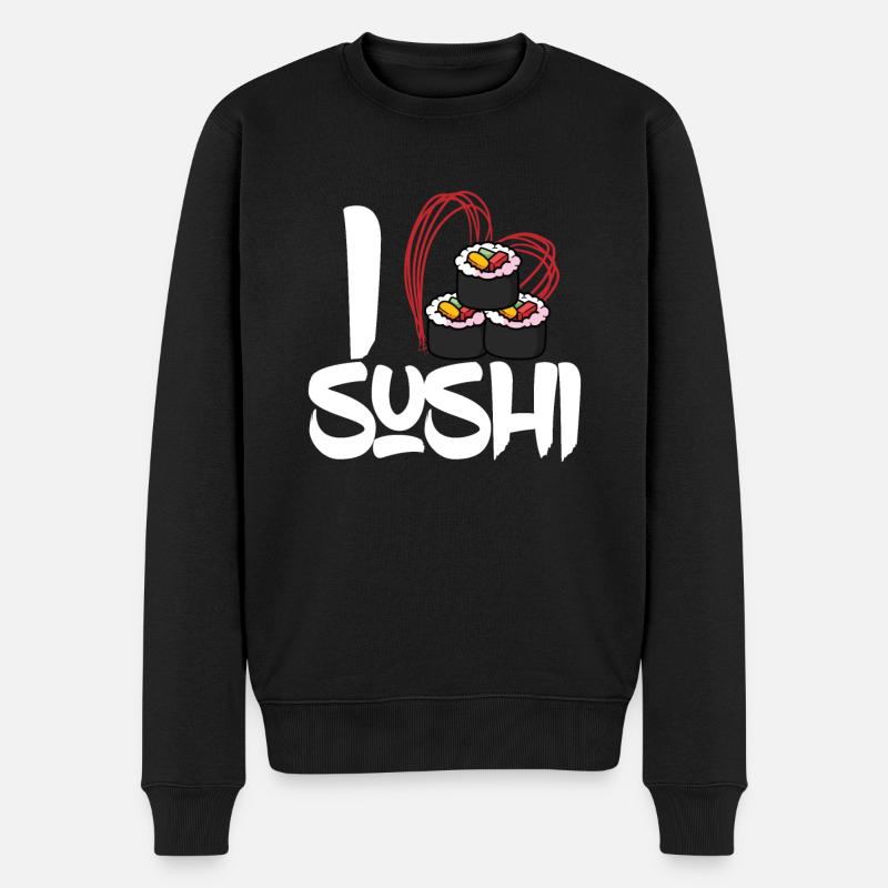 J’adore les sushis - Pull Premium bio Homme - noir