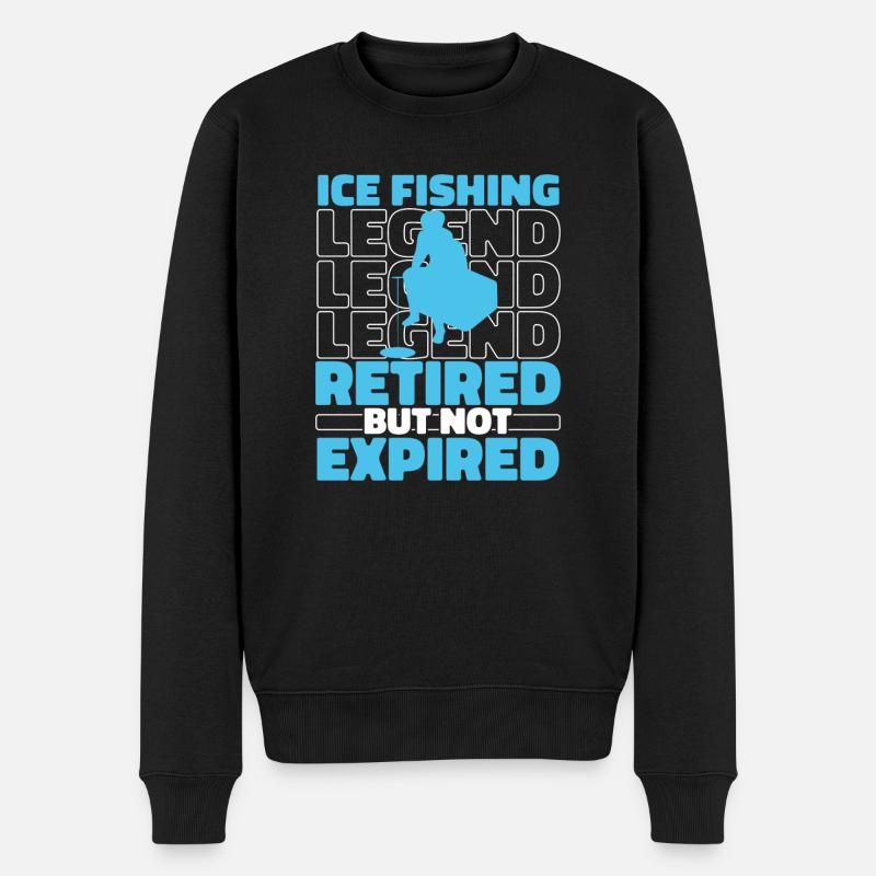 Eisfischen Eisangeln Rentner - Männer Premium Bio Pullover - Schwarz