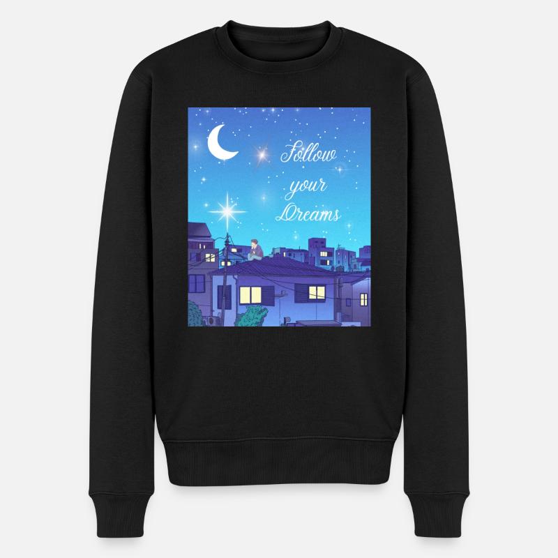 Anime Night - Männer Premium Bio Pullover - Schwarz