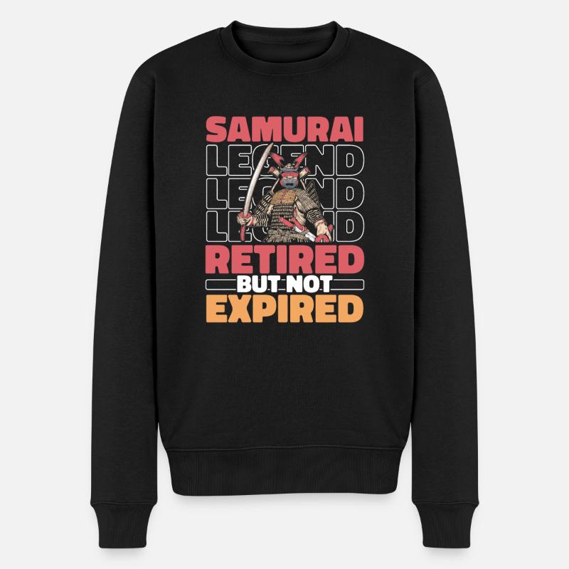 Samurai Im Ruhestand - Männer Premium Bio Pullover - Schwarz