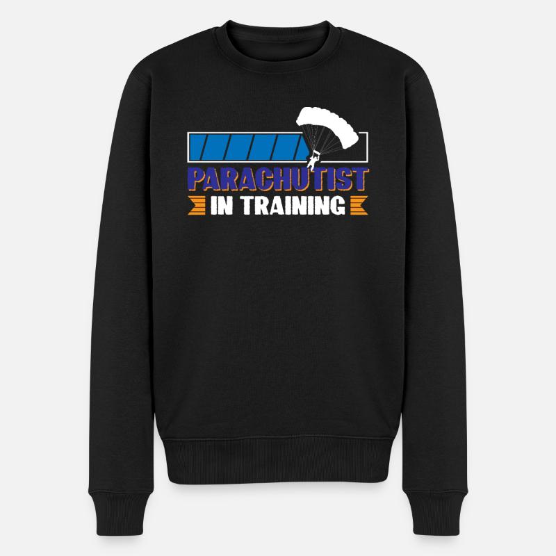 Fallschirmspringer in Ausbildung - Männer Premium Bio Pullover - Schwarz