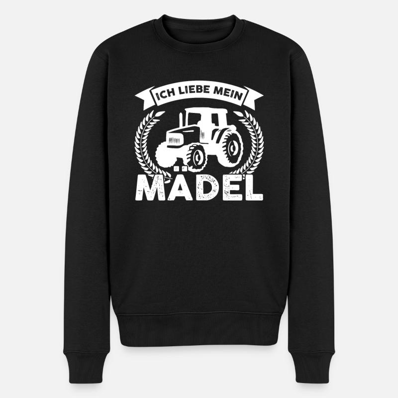 Traktor Trecker Traktorfahrer Geschenk - Männer Premium Bio Pullover - Schwarz