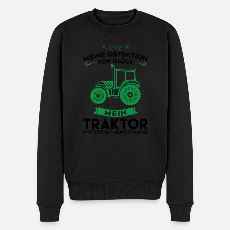 Traktor Trecker Trecker-Fahrer Geschenk - Männer Premium Bio Pullover - Schwarz