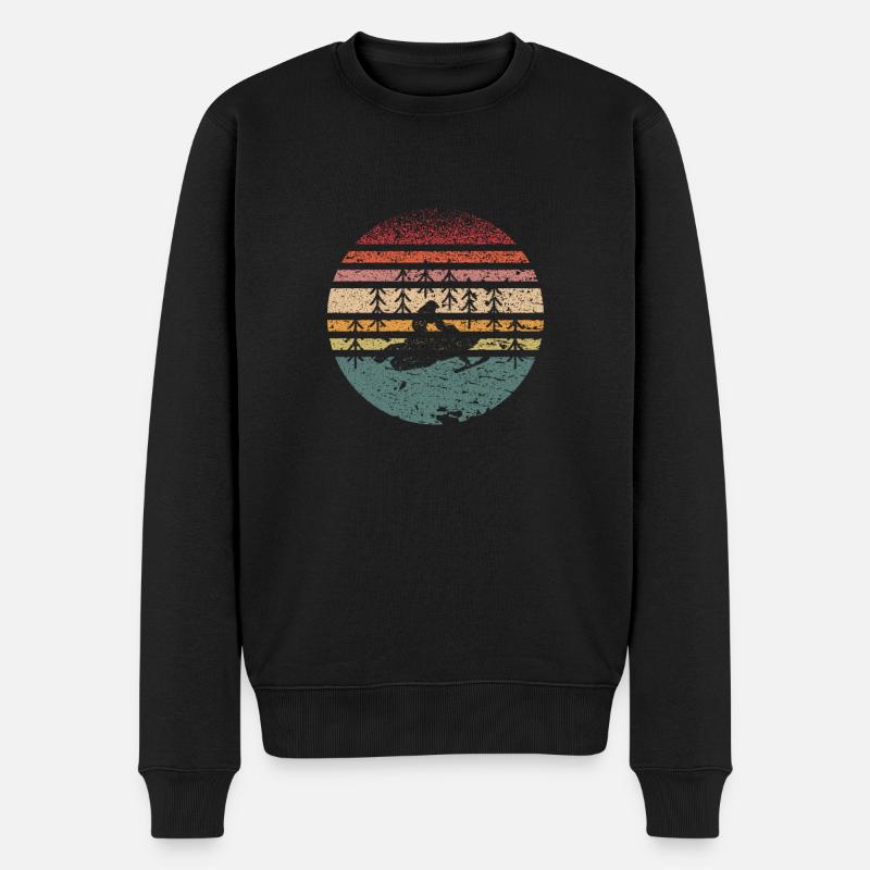 Snowmobiling Retro - Männer Premium Bio Pullover - Schwarz