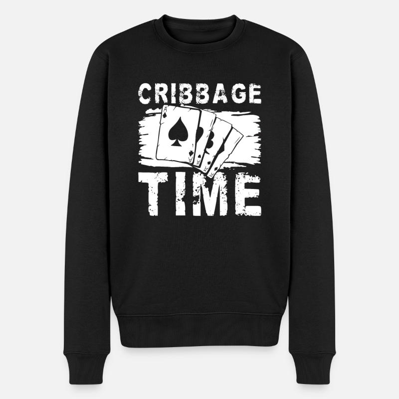 Cribbage Time Shirt Geschenk - Männer Premium Bio Pullover - Schwarz