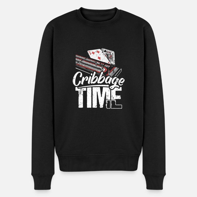 Cribbage Time Shirt Geschenk - Männer Premium Bio Pullover - Schwarz