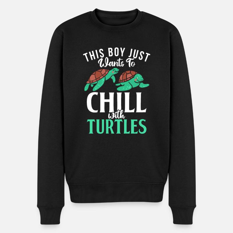 Turtle Owner Gift Turtle Lover - Pull Premium bio Homme - noir