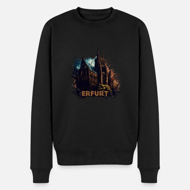 Erfurt - Männer Premium Bio Pullover - Schwarz