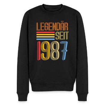 Jahrgang 1987 36 Jahre Geburtstag - Männer Premium Bio Pullover - Schwarz - Vorne - Nico (187cm)
