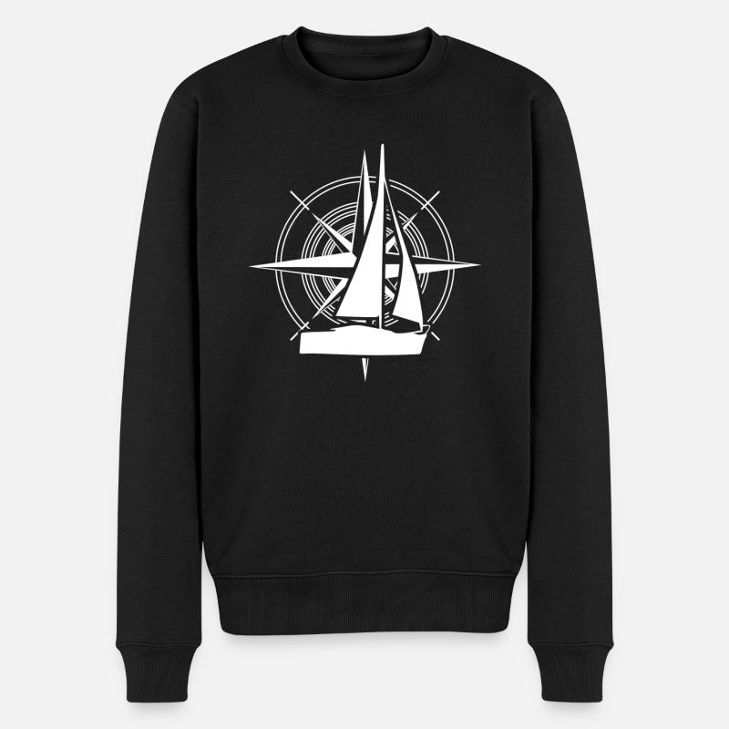 Voilier Compass Marins - Pull Premium bio Homme - noir