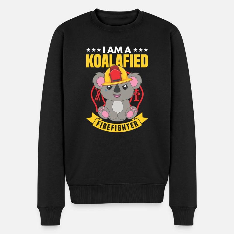Je suis un pompier koalafié - Pull Premium bio Homme - noir
